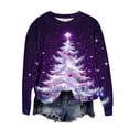 thumbnail image 5 of FDGIU Women's Christmas Graphic Tunic Tops - Soft Long Sleeve Crewneck Blouses with Xmas Tree Prints, Holiday Party Tees, 5 of 6