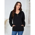 thumbnail image 4 of Hoodies for Women Fleece Hooded Sweatshirts Oversized Pullover Long Sleeve Ladies Tops with Pocket Black XL, 4 of 10