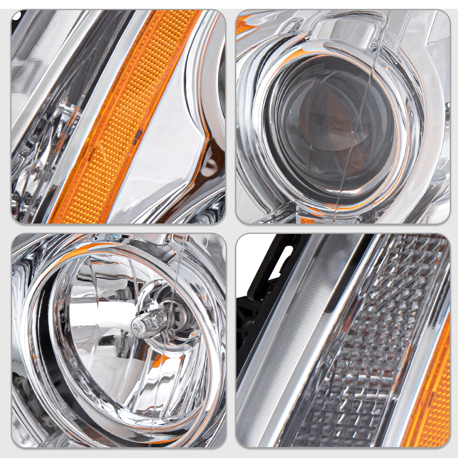 For 2008-2014 Cadillac CTS Headlights Headlight Left+Right Halogen Type w/Bulbs