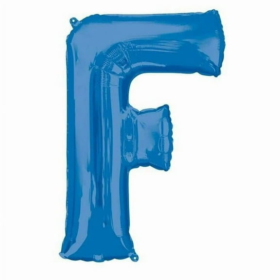 Anagram 86452 32 in. Letter F Shape Foil Balloon  Blue