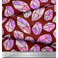 thumbnail image 2 of Soimoi Red Rayon Fabric Crystal Stone Geometric Print Fabric by the Yard 56 Inch Wide, 2 of 3