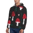 thumbnail image 2 of KLL Amanita Mushroom Print Mens Hoodie Long Sleeve Casual Pullover Hooded Sweatshirt Fashion Drawstring Hoodies with Pocket-Large, 2 of 6