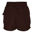 thumbnail image 4 of oqasdz Womens High Waisted Cargo Shorts Button Closure Solid Color Casual Shorts with Stretchy Fit and Functional Side Pockets, 4 of 6