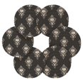 thumbnail image 2 of Haosy Set of 6 Drink Woven Coaster with Holder Heat Resistant Non-Slip Bar Coasters 4 Inches Cool Skulls Filigree, 2 of 7