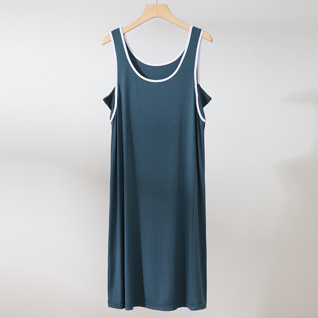 Camisón corto para mujer, blusa lisa, informal, a la moda, con cuello redondo, sin mangas, para dormir