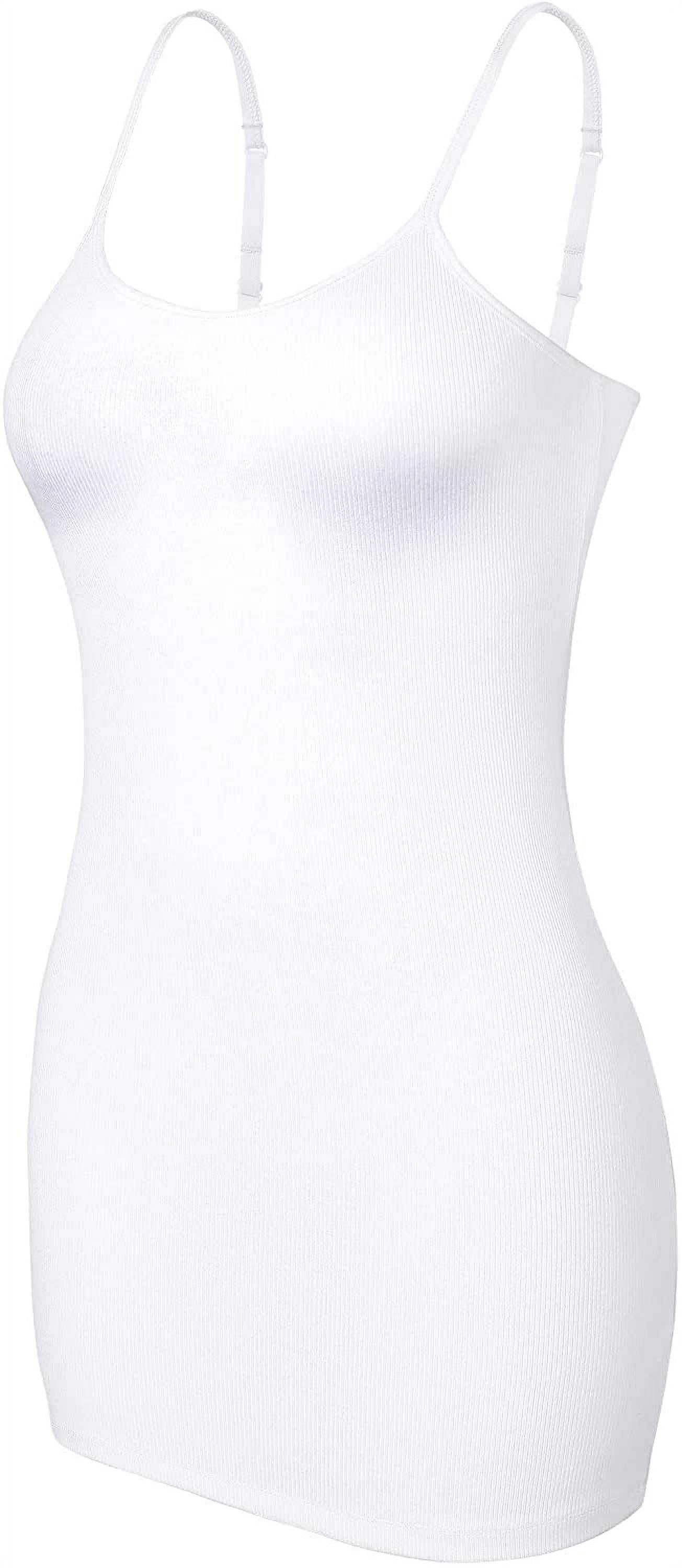 Charmo Women's Cotton Camisole Shelf Bra Spaghetti Straps Tank Top Yoga
