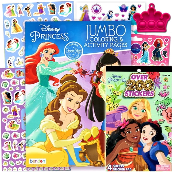 Disney Princess Coloring Activity Book and Sticker Set for Kids