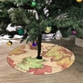 thumbnail image 2 of FMSHPON Leaves Pattern Watercolor Xmas Christmas Tree Skirt Stand Mat for Holiday Party Decoration Indoor Outdoor 48 inches, 2 of 3
