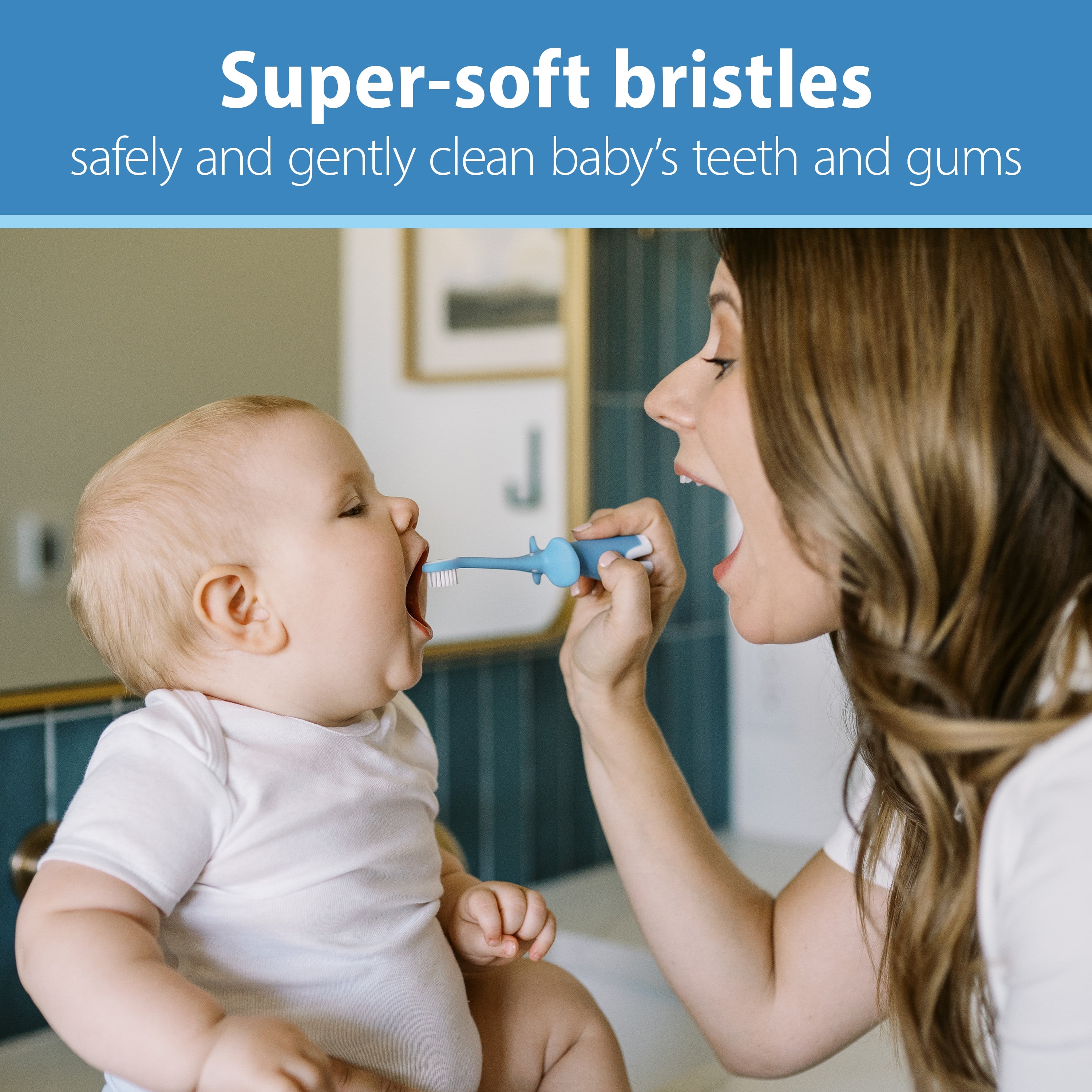 Dr. Brown's Infant-to-Toddler Training Toothbrush and Toothpaste, Blue Elephant/Apple Pear, 0-3 Years, Set