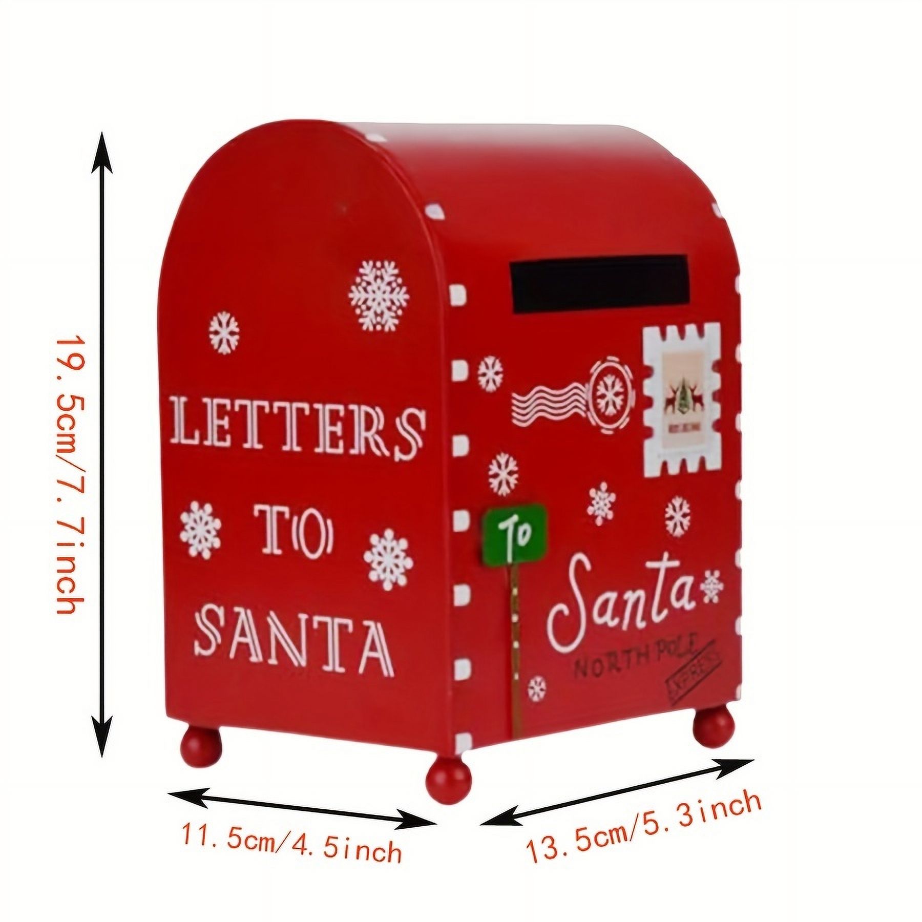 Boîte Aux Lettres De Noël En Métal - Décoration Festive 22x50 Cm, Pour Intérieur/extérieur - Idée Cadeau Fêtes