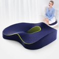 thumbnail image 1 of Cojín de espuma viscoelástica para asiento, almohada ortopédica para coxis, cojín para silla de oficina, soporte para cintura, cojín para espalda, asiento de coche, 1 of 4