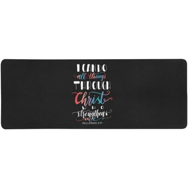 KXMDXA Bible Verse Philippians 4_13 I Can Do All Things Through Christ Extra Extended Large Gaming Mouse Pad Mat Desk Pad Keyboard Mat 31.5x12 inch