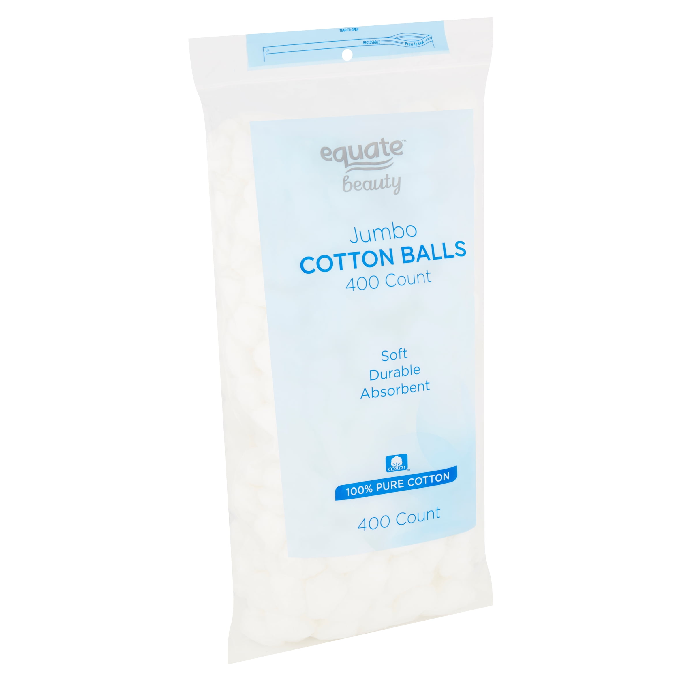 Equate Beauty Jumbo Cotton Balls, 400 Count