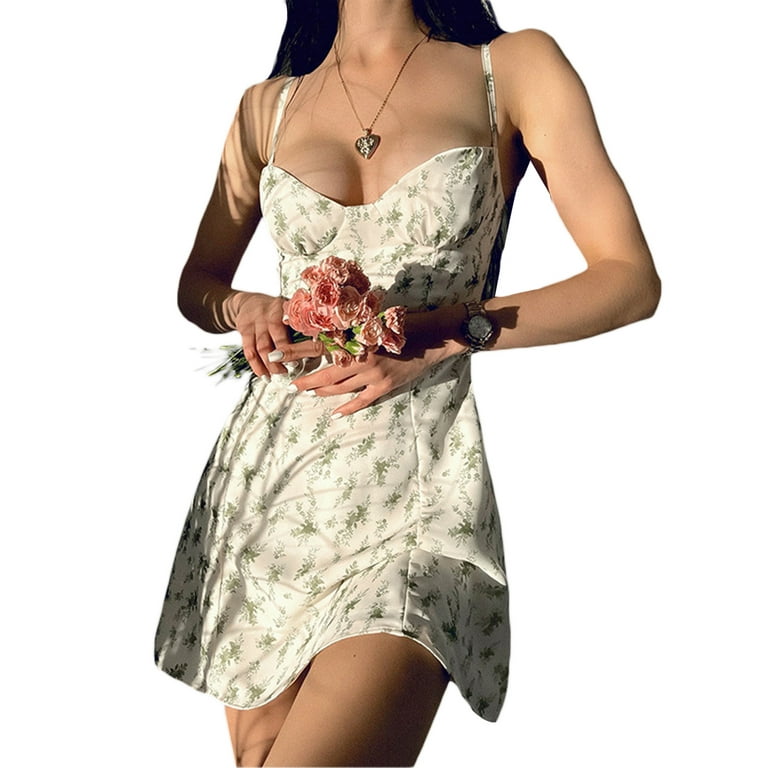 Womens Dresses  The Satin Slip Dress Floral Print