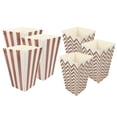 thumbnail image 1 of 50pcs Popcorn Paper Boxes Chicken Cartons Snack Container for Party (25pcs Rose Gold Vertical Stripe + 25pcs Rose Gold Thread), 1 of 5