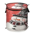 thumbnail image 6 of WOBOGO Snowman Wearing Black Christmas-decorated Tall Hat Foldable Laundry Baskets with Carry Handle Zipper Closure Travel Bathroom College Dorm Essentials, 6 of 7
