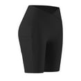 thumbnail image 5 of FRSASU Workout Solid Shorts for Women Pack Cross Waist Active Gym Stretchy Yoga Compression with Side Pockets Black XL(XL), 5 of 8