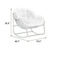 thumbnail image 3 of Holaki Oversized Outdoor Rattan Rocking Chair with Padded Cushion, Outdoor Patio Rocking Chair with Weather-Resistant Steel Frame, 250lbs, Modern Lounge Rocker for Porch Living Room, White, 3 of 8