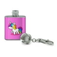 thumbnail image 2 of Cute Kawaii Rainbow Unicorn Chibi Stainless Steel 1oz Mini Flask Key Chain, 2 of 3