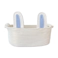 thumbnail image 2 of Voxware Easter Basket Bunny Bag Rabbit Ears Tote Candy Gift Portable Storage Handmade Cloth Rope Reusable Suitable for Children Gift Giving Easter Parties Hom blue and white, 2 of 8