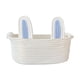 thumbnail image 1 of Cesta de conejito para huevos de Pascua, reutilizable, con orejas de conejo, para picnic. azul y blanco, 1 of 8