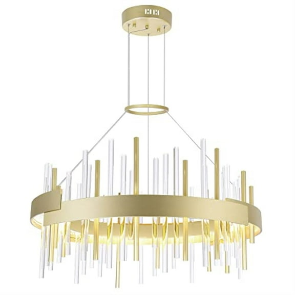 CWI Lighting Millipede 26 in LED Satin Gold Chandelier - Satin Gold