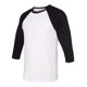 thumbnail image 1 of Raglán de béisbol de manga unisex de tres cuartos - Negro / blanco - 2x-grande bella Camiseta de manga corta, 1 of 1