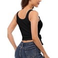 thumbnail image 6 of Alove Women Tie Front Cropped Camisole Scoop Neck Tank Top, 6 of 6