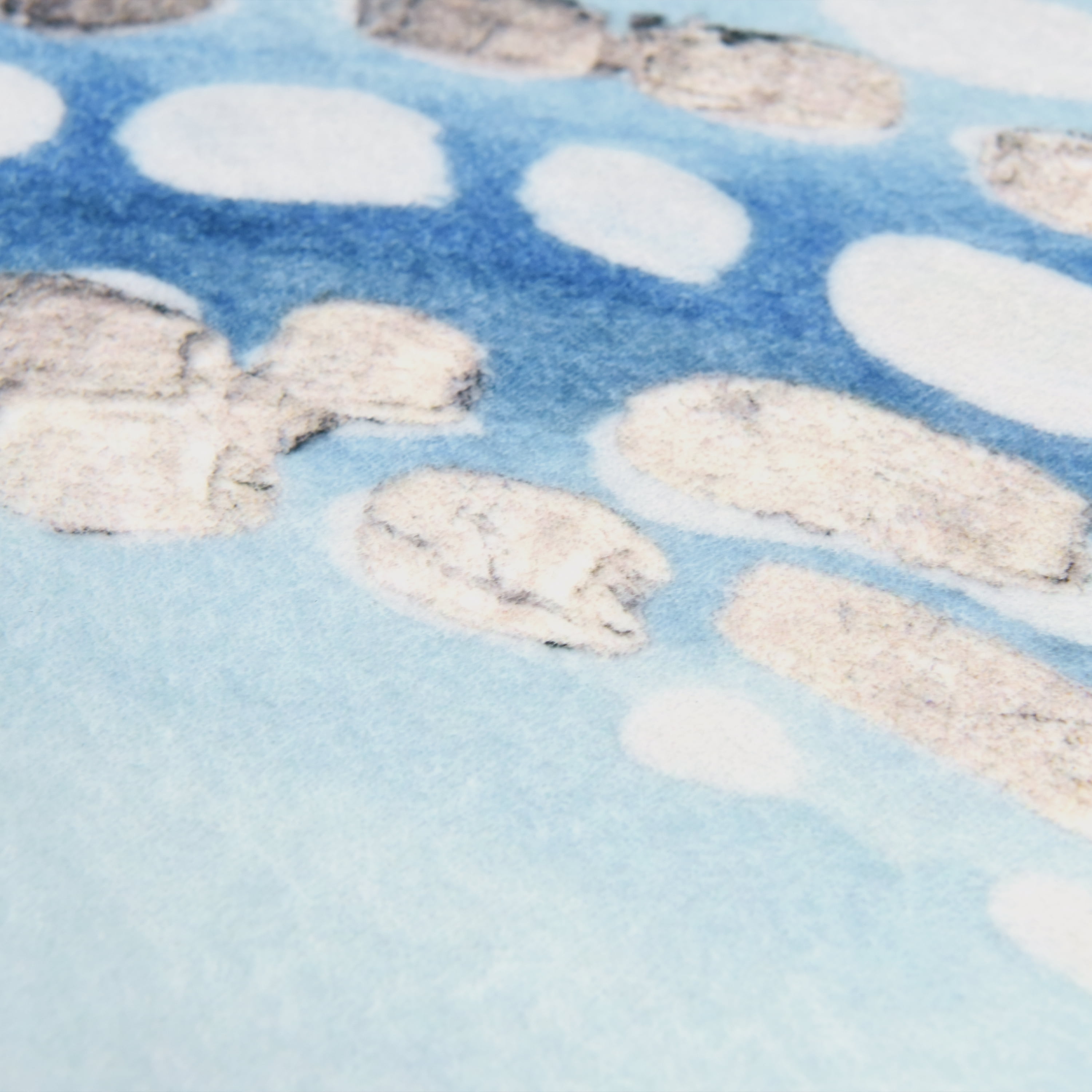 Teeming II Washable Abstract Blue Art Area Rug size 5'x8'