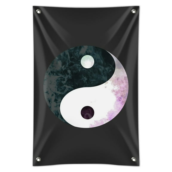 Yin and Yang Chinese Duality Watercolor Symbol Home Business Office Sign