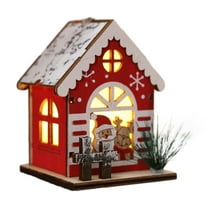 Hwkond Christmas Ornaments Christmas Small House Christmas Decoration Ornaments Christmas Micro PVC Small House Christmas Decoration