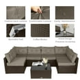 thumbnail image 5 of Amolife 7 Piece Outdoor Conversation Set, All-Weather Wicker Rattan Sectional Sofa Set with Cushions & Coffee Table, Morden Furniture Couch Set for Patio Deck Garden Pool, 5 of 5