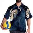 thumbnail image 4 of Leo Constellation Men's Short Sleeve Button Down Spread Collar Beach Shirts, 4 of 6
