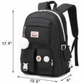 thumbnail image 3 of Mochila Hey Yoo para niñas, mochila escolar de nailon negra, 3 of 9