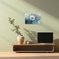 thumbnail image 3 of ZHONGYUTONG Dandelion Canvas Wall Art Abstract Teal Dandelion Pictures Nature Turquoise Plant Painting for Living Room Decor Framed (12.00" x 18.00"), 3 of 5