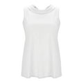 thumbnail image 2 of Tank Tops for Women 2024 Trendy Womens Summer Sleeveless Top Solid Color Drop Loose Shirts White XXL, 2 of 6