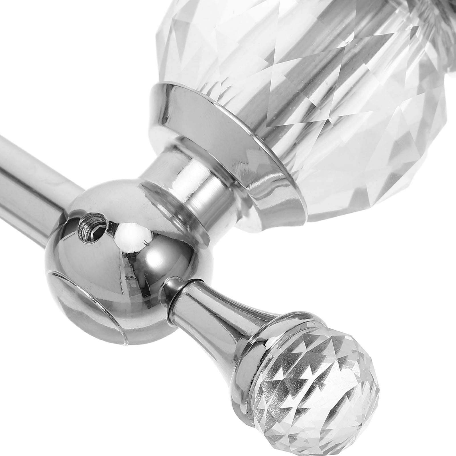 HONMEET Modern Plated Silver Crystal Wall Toilet Paper Holder Stainless Steel Towel Rack for Bathroom