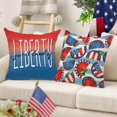 thumbnail image 4 of July 4th Watermelon Patriotic Decorative Throw Pillow Covers 18 x 18 Set of 4, God Bless America Blue Red Cushion Case Decor, Sweet Land of Liberty Plaid Stripes Summer Farmhouse Home Decoration, 4 of 5