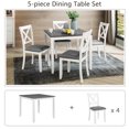 thumbnail image 6 of Noble House Modern Wooden Dining Table Set for 6 with X-Back Upholstered Chairs & Bench, Gray+White, 6 of 13