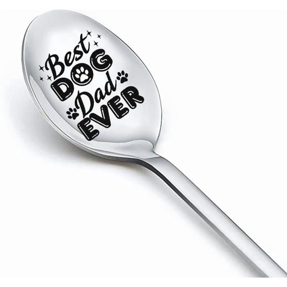 Best Dog Dad Ever Gift Spoon for Mens Doggie Daddy Birthday Gifts for Dog Dads Stocking Stuffers for Dad Father in Law Christmas Gift Ideas Dog Owner Gifts for Men Dog Lovers Coffee Tea Spoons