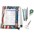 thumbnail image 5 of Wobogo American Flag Bald Eagle A4 Size Clear Polyester File Pocket Set of 2 Zipper Home Work Office Organizer, 5 of 7