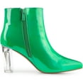 thumbnail image 6 of Unique Bargains Women's Clear Heel Pointy Toe Chunky Heel Ankle Boots Grass Green 6.5, 6 of 6