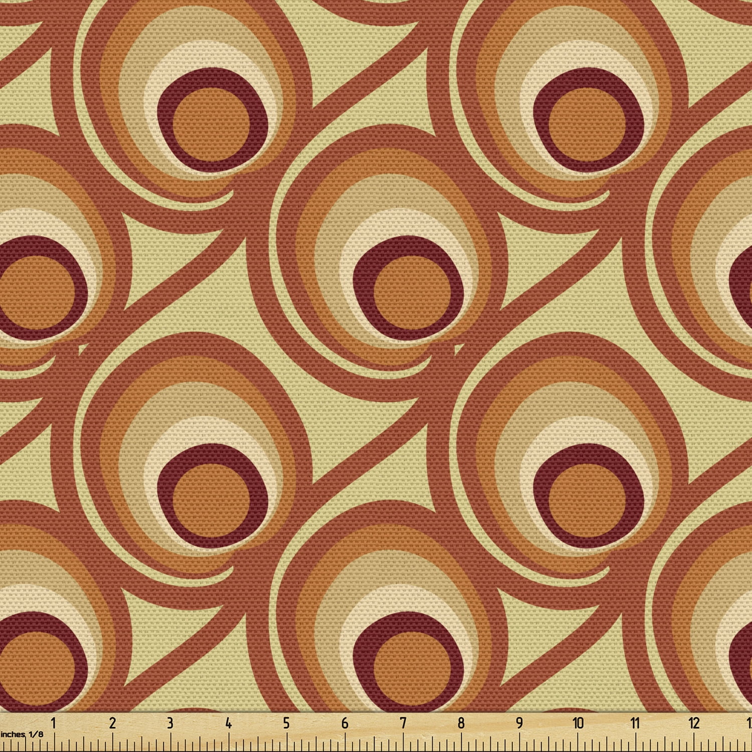 Burnt Orange Fabric by the Yard Upholstery, Retro Design Inspirations