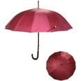 thumbnail image 2 of Rain Sun UV Protection Umbrella Large Full Size 42 Inches Canopy Coverage Windproof Auto Open J- Shape Stick Burgundy, 2 of 5