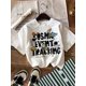 thumbnail image 1 of Young Boy Casual Minimal Letter Graphic Round Neck Short Sleeve T-Shirt, Cotton Blend, Suitable For Summer, 1 of 5