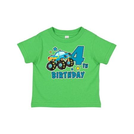 

Inktastic 4th Birthday Monster Truck Gift Toddler Boy Girl T-Shirt