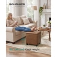 thumbnail image 2 of SONGMICS Square Storage Ottoman, Foot Stool Footrest with Legs, Ottoman Cube, 16.9 x 16.9 x 18.1 Inches, Synthetic Leather, Coffee Brown, 2 of 7