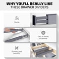 thumbnail image 2 of 4 Pack Drawer Dividers Bamboo 2.6" High, 16-22" Adjustable Drawer Organizers for Clothes, Expandable Dresser Separators in Bedroom/Bathroom/Kitchen/Office Organization and Storage (Grey), 2 of 8