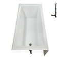 thumbnail image 6 of Streamline NAL-5320-CH 60 in. x 30 in. Acrylic Left-Hand Drain Alcove Bathtub in Glossy White With External Drain in Polished Chrome, 6 of 10