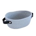thumbnail image 1 of Nordic Storage Basket with Handles Hand Woven Modern Cotton Rope Container Toy Sundries Key Desktop for Wardrobe Closet Gray L, 1 of 9